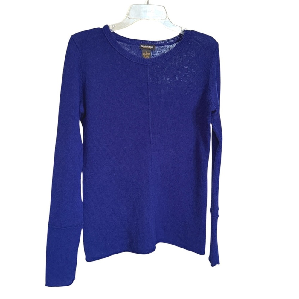 Philosophy Dane Lewis Sweater Women M Blue Cashmere Crew Neck Seam Detail Luxury